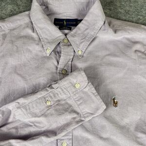 Polo Ralph Lauren Slim Fit Stretch Oxford Shirt Solid Purple Size XXL